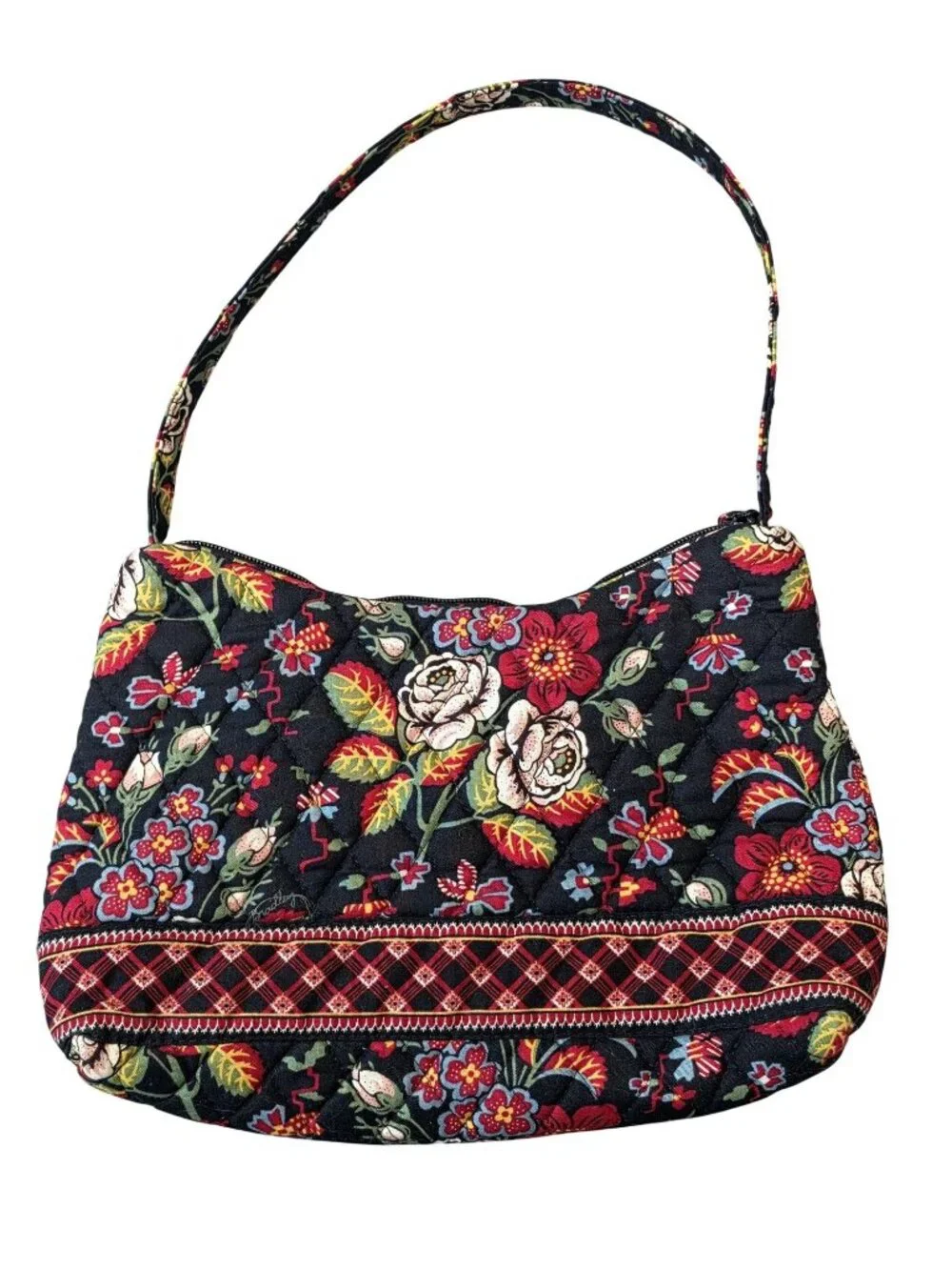 Vera Bradley Floral Quilted Shoulder Bag With Zipper Closure & Interior Pockets